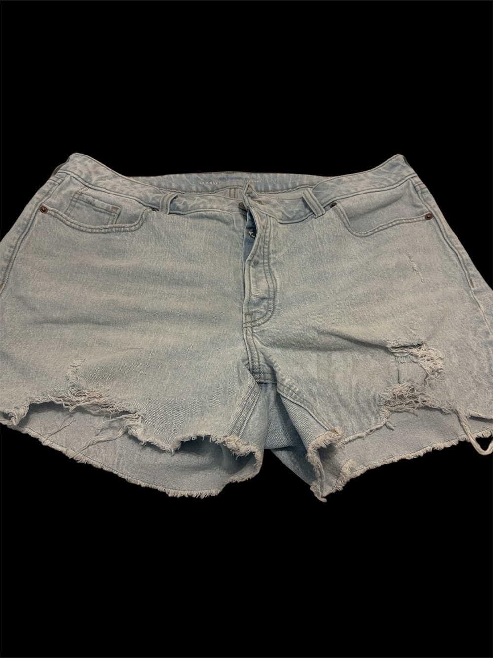 Old Navy O.G. Straight Light Blue Distressed Jean Shorts